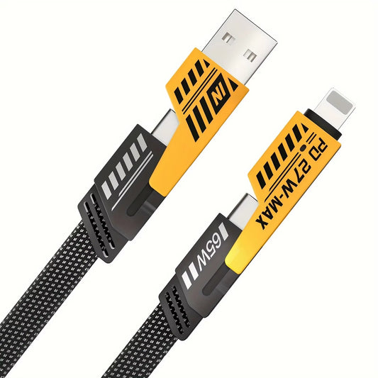 4 in 1 Charging Cable Type C USB Multifunction PD Fast Charging Cable 65W for Phone 15 14 13 for Samsung S23 for Xiaomi