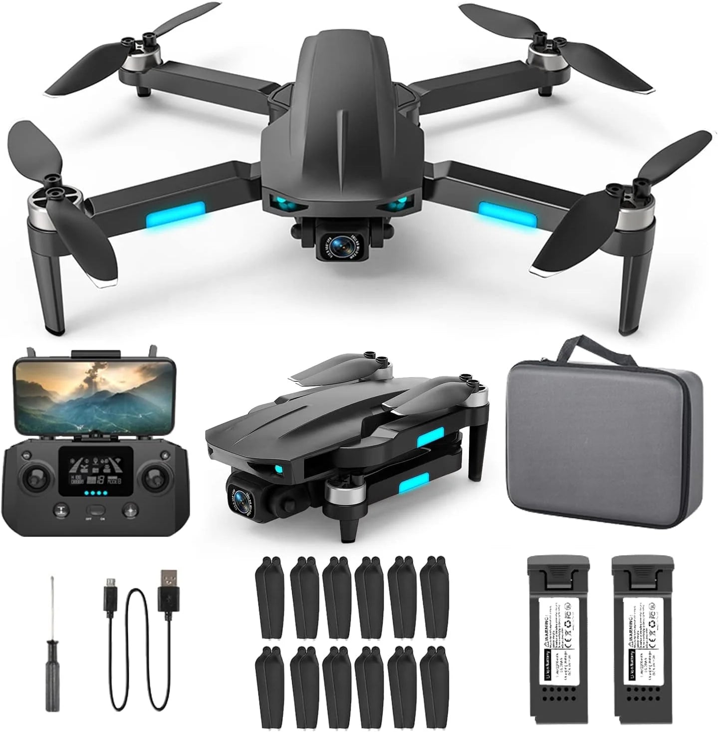 Drone with 4K Camera for Adults and Beginners, 5G Wifi Transmission, 40 Minutes Flight Time,Black